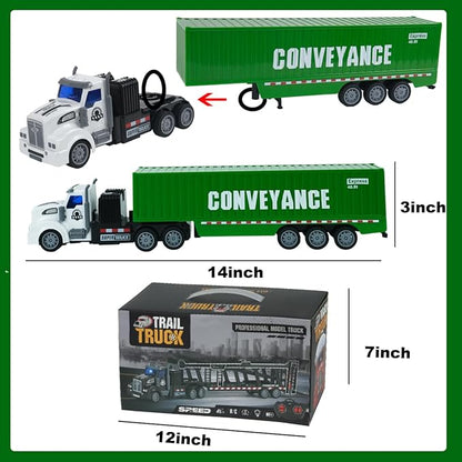 Remote Control Semi Truck with Trailer 14 1:48 Trailer Truck Toy Equipped with 2 Rechargeable Batteries Gifts Ideas for Boys Age 3-8 Year Old