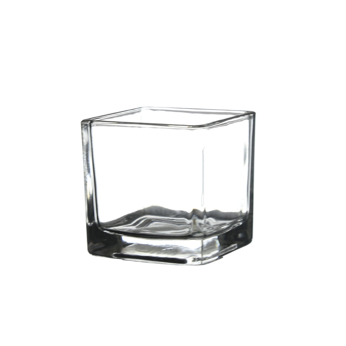 WGV 2 Inch Tea Light Votive Candle Holder, Clear, Square Cube 2”x2”, Small Tiny, Home Décor, Table Top, 1 Pc