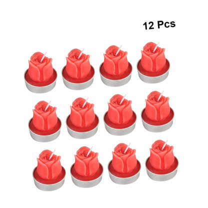 Ciieeo 12 Pack Tea Light Candles Holders Romantic Shape for Marriage Proposal Smokeless Long Burning for Wedding Party Christmas Event Dec