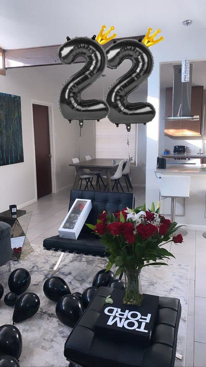 Black 2 Balloon, 40 Inch Number Balloons, Two Second Balloons Number Birthday Decorations, 2nd Bday Party Supplies, Number 2