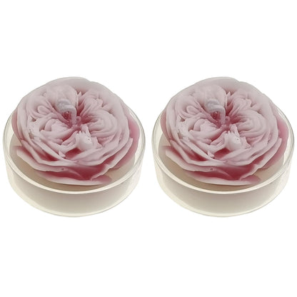 Scented Candle with Cup 2 Pack, 58G Soy Wax Rose Candle, for Meditation, Yoga, Birthday, Wedding, Housewarming (Dark-Pink)