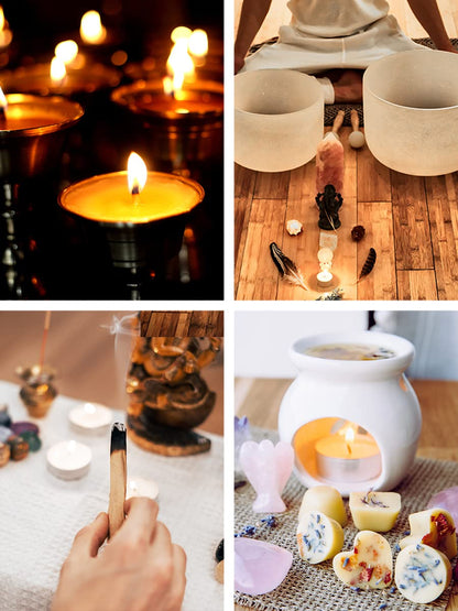 Mudra Crafts Tibetan Tealight Vanaspati Ghee Butter Lamp Candle Set for Meditation, Ceremonies, Rituals, Altars, Diwali (Lotus Glass Jar)