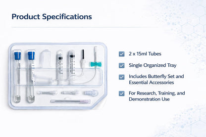 PRP Preparation Training Kit with 2 x 15mL Tubes, Organized Tray and Accessories for Lab Research, Training and Demonstration Use (1)