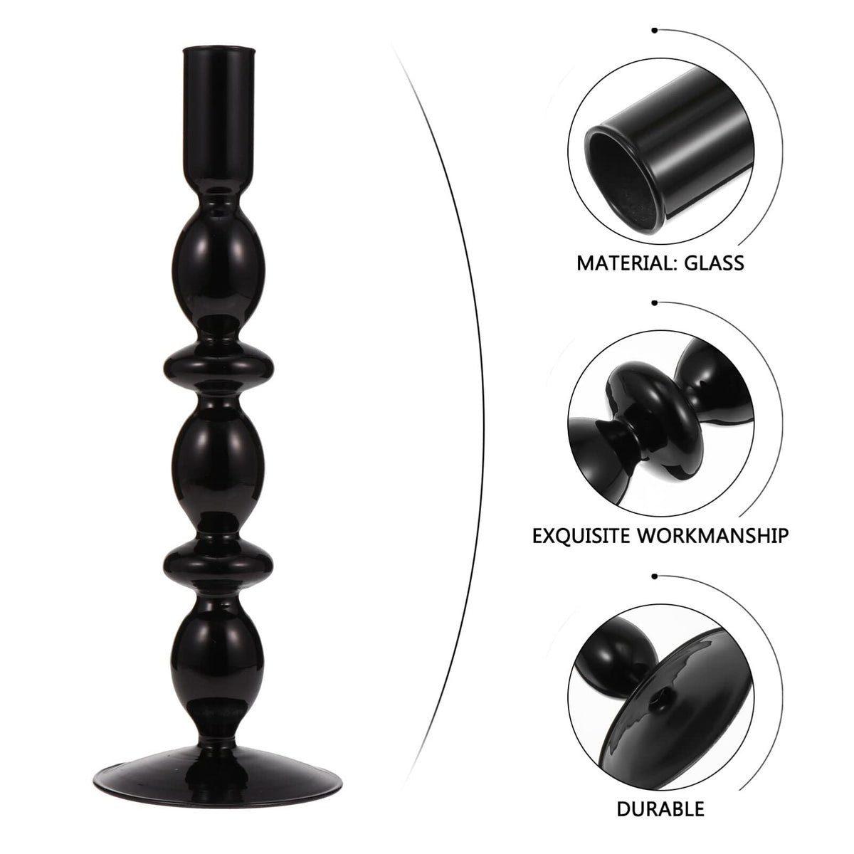 Glass Candlestick Holder Decorative Pillar Candle Holder for Elegant Home Decor Weddings Candlelight Dinners Family Gatherings