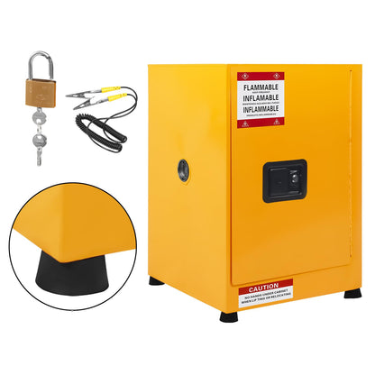 EliteEdge 16 Gallon Flammable Storage Cabinet, Galvanized Steel Hazardous Storage Cabinets with Adjustable Shelf, for Industrial and Home Use