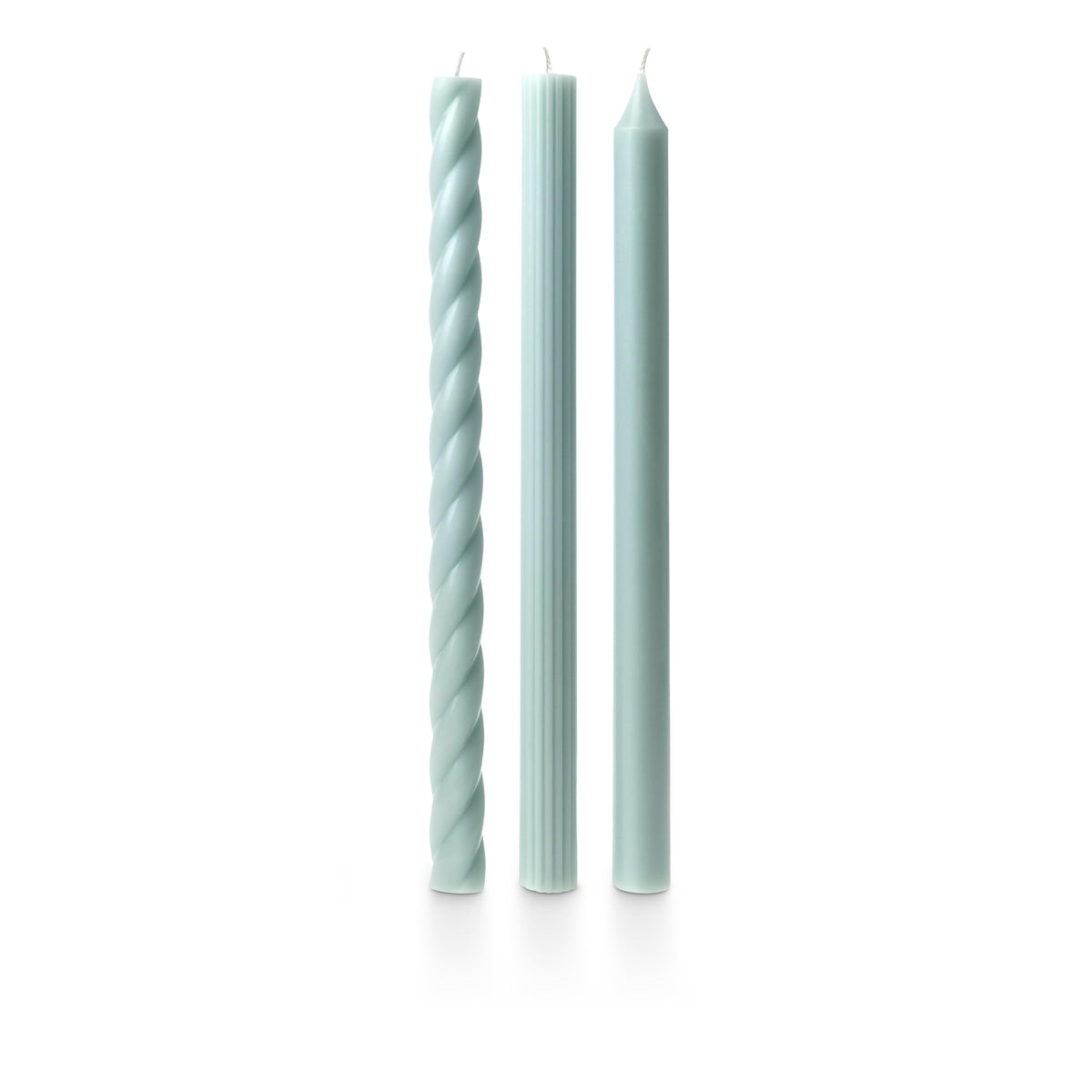 Illume Beautifully Done Unscented Assorted Candle Tapers 3-Pack, Powder Blue
