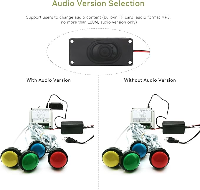 Escape Room Props 5 Colors Buttons Mechanism Press It In Order To Control 12V Magnet Lock For Exit Game Owner Player Adventurer (10 Buttons No Audio)