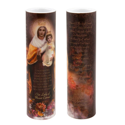 THE SAINTS COLLECTION Our Lady of Mount Carmel LED Flameless Devotional Prayer Candle