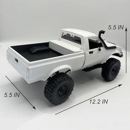 WPL C24-1 RC Rock Crawler 4x4 RC Truck Off Road 1/16 RC Crawler Remote Control Truck Pickup RTR All Terrain 2.4 GHz with Proportional Throttle Steering Independent Suspension for Adults