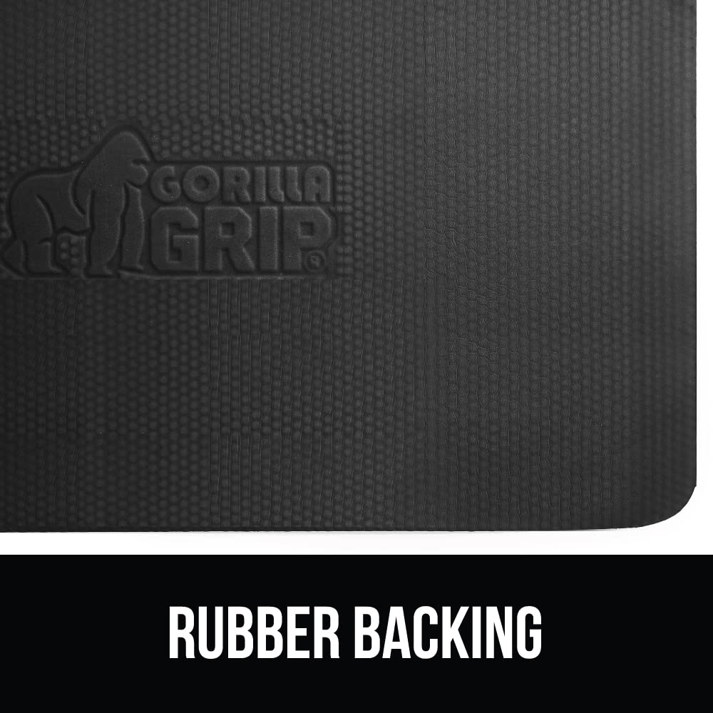 GORILLA GRIP Comfortable Cushioned Kitchen Mats for Floor, 58x20, Waterproof and Stain Resistant Soft Top, 3/4 Inch Thick Ergonomic Standing Desk Anti Fatigue Mat, Foam Supports Ankles and Feet, Grey
