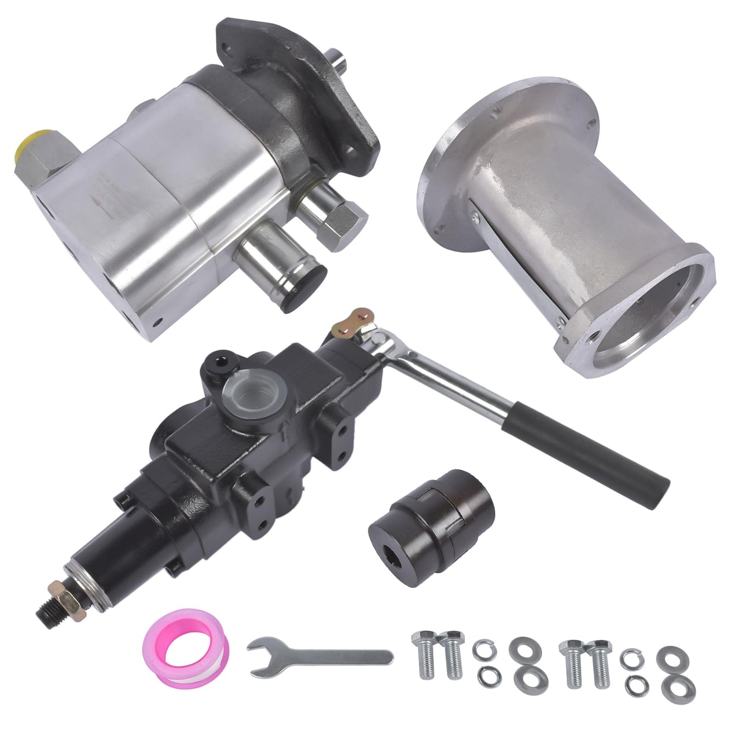 Mixizap Hydraulic Log Splitter Pump Kit, 22GPM 2 Stage Hydraulic Gear Pump, 4000PSI Aluminum, 3/4'' NPT Outlet, 3600 RPM, with Valve Coupling Mounting Base, for Small Engine Log Splitter
