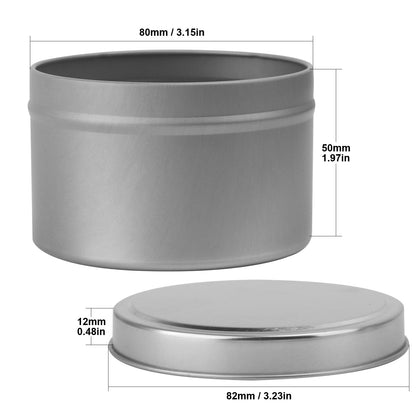 GENHAKON 36 Packs 8 oz Silvery Candle Tins, Bulk Candle Making Tins, Candle Making Jars for Making Candles