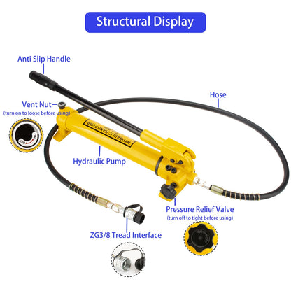 SLIYXTWIO CP-700 Hydraulic Hand Power Pump - Portable with 10000psi Max Pressure Output, Compatible with Jack, Cutter, Puncher and Other Hydraulic Tools