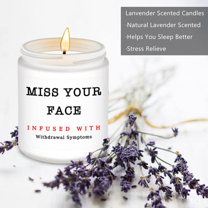 Homsolver Gifts for Women, Men, Friends, Sister, Bestie, Mother Day Gift for Friend, Christmas Birthday Candles for Her Him, Unique Friendship Gift for Friend, Miss Your Face Scented Candle