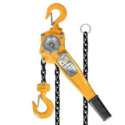 YELLOW JACKET 3 Ton Manual Lever Chain Hoist, 10 FT Come Along, G80 Galvanized Carbon Steel with Weston Double-Pawl Brake, Chain Come Along and Safety Measures for Chain Fall