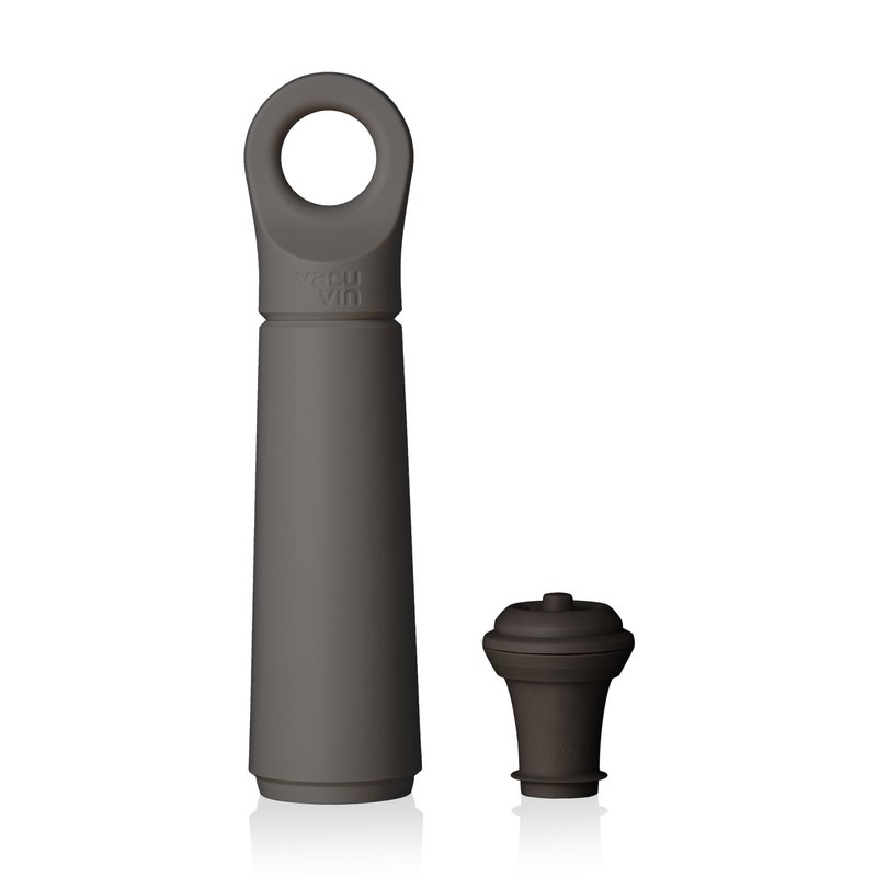 Vacu Vin Wine Saver Loop – Made in the Netherlands – Premium Wine Preserver Pump with Stopper – Reseals & Preserves Wine – Airtight Air Removal System – Graphite