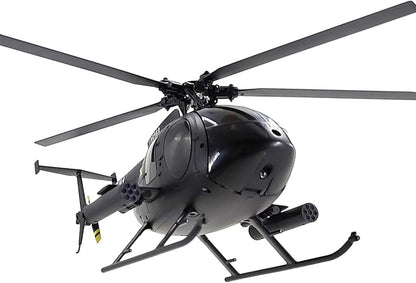 Large 335mm MD500 C189 Brushless Remote Control Helicopter Add Optical Flow Positioning RC Heli Aircraft 1/28 Scale Full-Function Excellent Control Aerobatics System US Military RTF Black 1-Battery