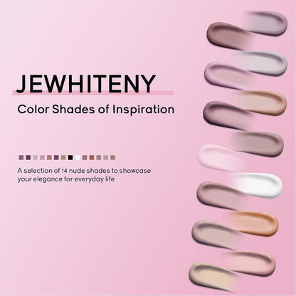 JEWHITENY Poly Extension Gel Nail Kit 14 PCS Poly Gel Kit with Slip Solution and Mini Lamp Nail Art Design Beginner