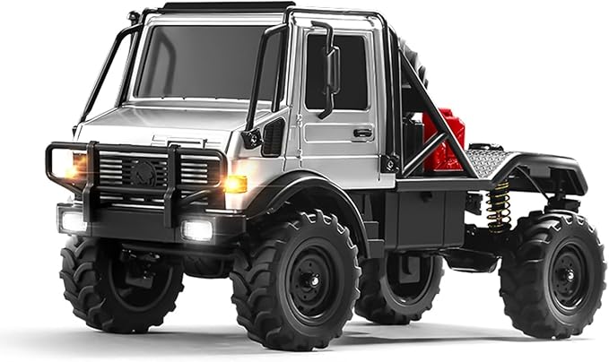 MN-333 1/18 Semi-Truck RC Crawler Unimog U4000 4WD Full Scale Off Road RC Rock Crawler 4x4 RC Car RTF Alloy Climing Vehicle for Hobby Gifts