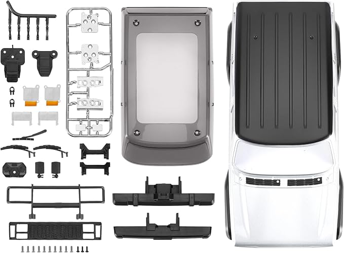 INJORA 6.10in 133g Wheelbase ABS Hardtop Cherokee Body for TRX4M Bronco Defender Chassis 1/18 RC Crawler Upgrade(Pearl White)