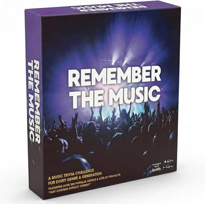 REMEMBER THE MUSIC - Music Trivia Party Board Game with 350 Artist &amp Song Cards Spotify QR Audio Clues for Adults &amp Family 2-6 Players