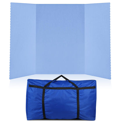 Paterr Trifold Poster Board with Storage Bag, Hook and Loop Fabric, Foldable 3 Panel Presentation Board for Science Fair and Exhibitions(Blue,72 x 36 Inch)