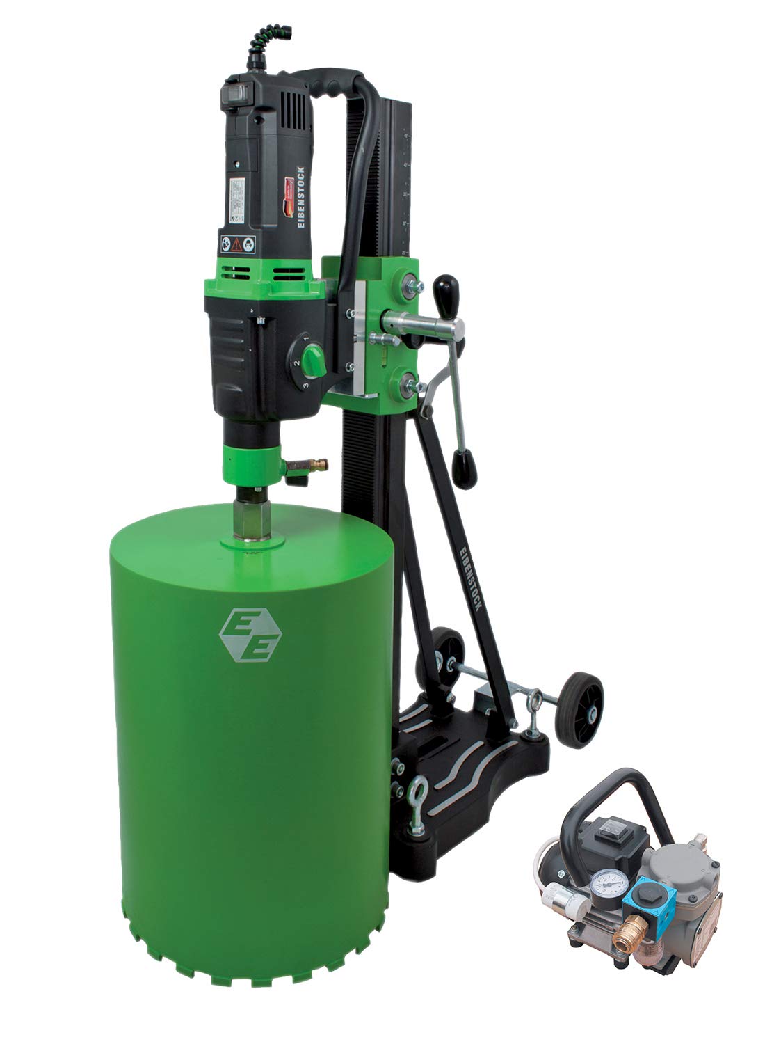 CS Unitec | EBM 352/3 PSV | Diamond Core Drill Motor with Vacuum & Anchor Stand for Reinforced Concrete. High Torque, 20 Amp, Drilling Capacity up to 14” Diameter (with Spacer) – Made in Germany