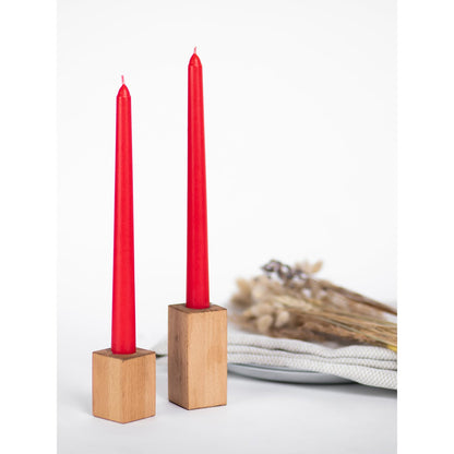 CANDWAX 10 inch Red Taper Candles Set of 4 - Unscented Smokeless Dripless Long Burning Candlesticks - Perfect as Taper Candlesticks for Dinner or Holiday Home Decor - Red Candle Sticks