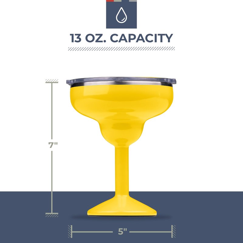 ORCA Rita | Temperature Insulated, Stainless Steel Margarita Glass, Lidded Tumbler for Cocktails, Wine & Cold Drinks — Turquoise