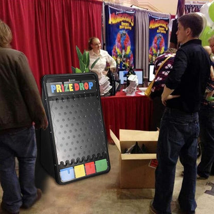 WinSpin 41x25 Prize Drop Board Foldable Stand Disk Drop Board Game with 12 Playing Pucks for Carnival Tradeshow Party Live Stream