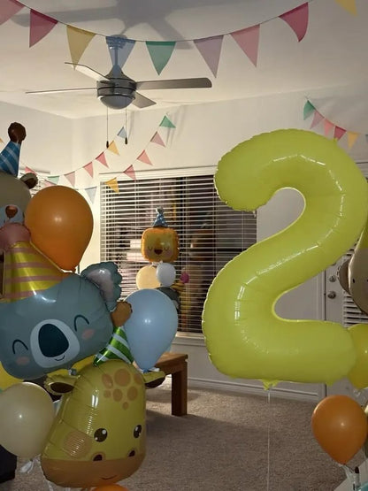 40 Inch Yellow 1 Balloon for First Birthday, 1st Number Balloons Birthday Decorations for Girl Kids Toddler Baby, One Giant Number 1 Balloon