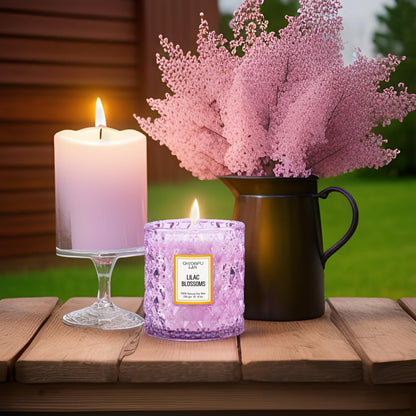 Chloefu LAN Lilac Blossoms Scented Candle, Highly Floral Fragranced Candle, Natural Soy Wax Candle Gift, Candles Gifts for Women, 55 Hours Long Burning, Home Decorative, 8.1 oz