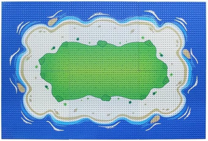 General Jim's Blue Beach and Water Road City Baseplates Full Set for Ocean Island Street Base Plate - Pirates Sea Grass Toy Kit for Building Blocks Bricks for Teens and Adults