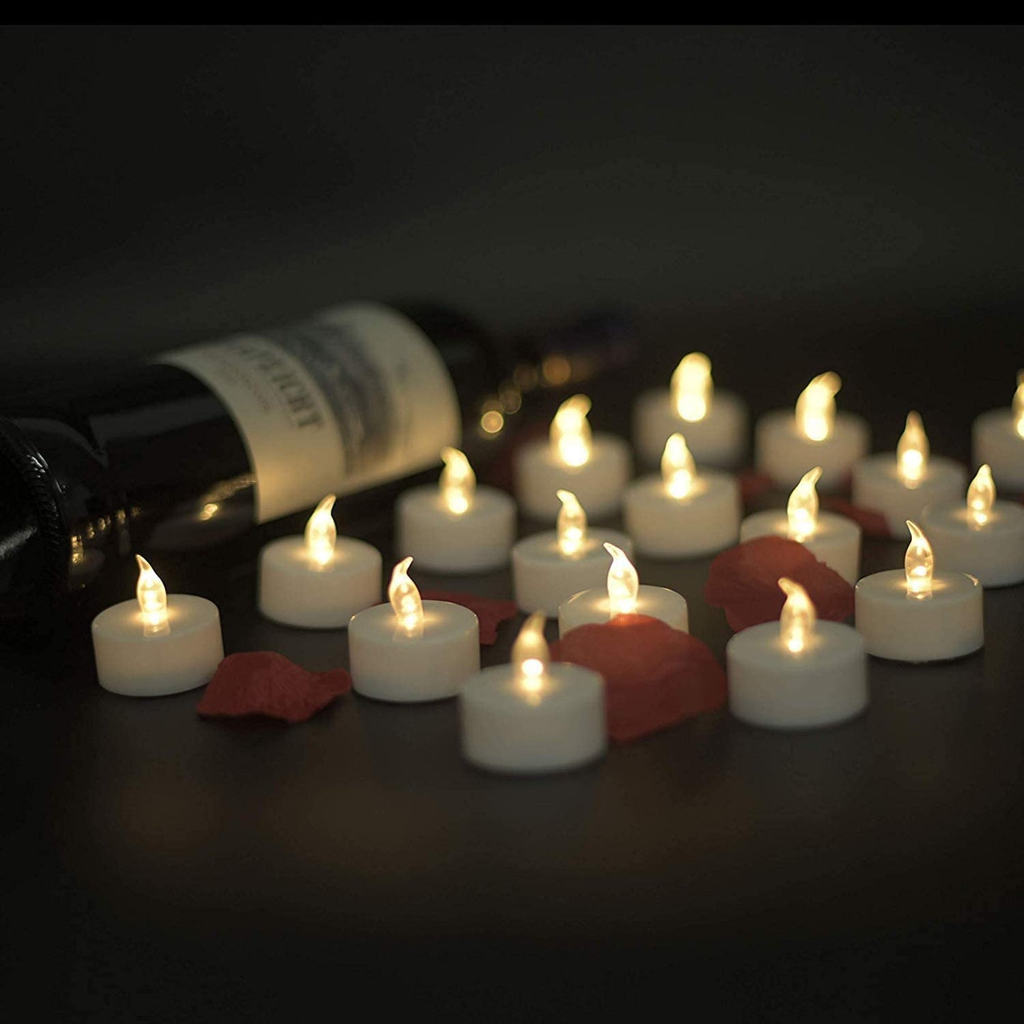 PILLOBOX Battery Operated Tea Lights Candles-100PACK Flameless Electric Candles LED Lamp Realistic and Bright Flickering Holiday Gift Long Lasting for Wedding Party Home Decoration (Warm White)