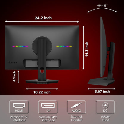 CRUA 27” 4K Gaming Monitor, UHD 3840x2160 160Hz IPS Screen, Height/Pivot/Swivel/Tilt Adjustable Vertical Monitor, Support AMD FreeSync, Built-in Speakers, 120% sRGB, PIP/PBP, HDMI 2.1 & DP 1.4-Black
