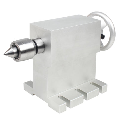 RATTMMOTOR 100mm Center Height MT2 Tailstock, Morse Taper 2 Live Center Movable Woodworking Lathe Chuck Handle for CNC Router Rotary Table 4th Axis