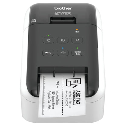 Brother QL-810Wc Professional Printer with USB and WiFi connectivity, Ultra-Fast up to 110 Labels per Minute with Standard Address in Monochrome, Black & Red Printing Available