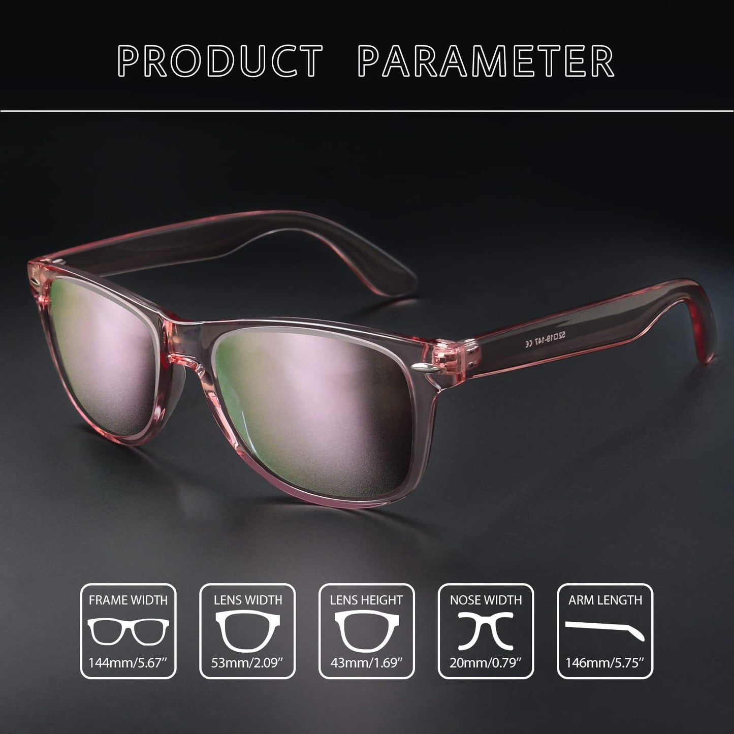 Joopin Square All Pink Sunglasses Retro Designer Oversized Sun Glasses Polarized UV Protection Fashion Shades for Women Men Shady Rays