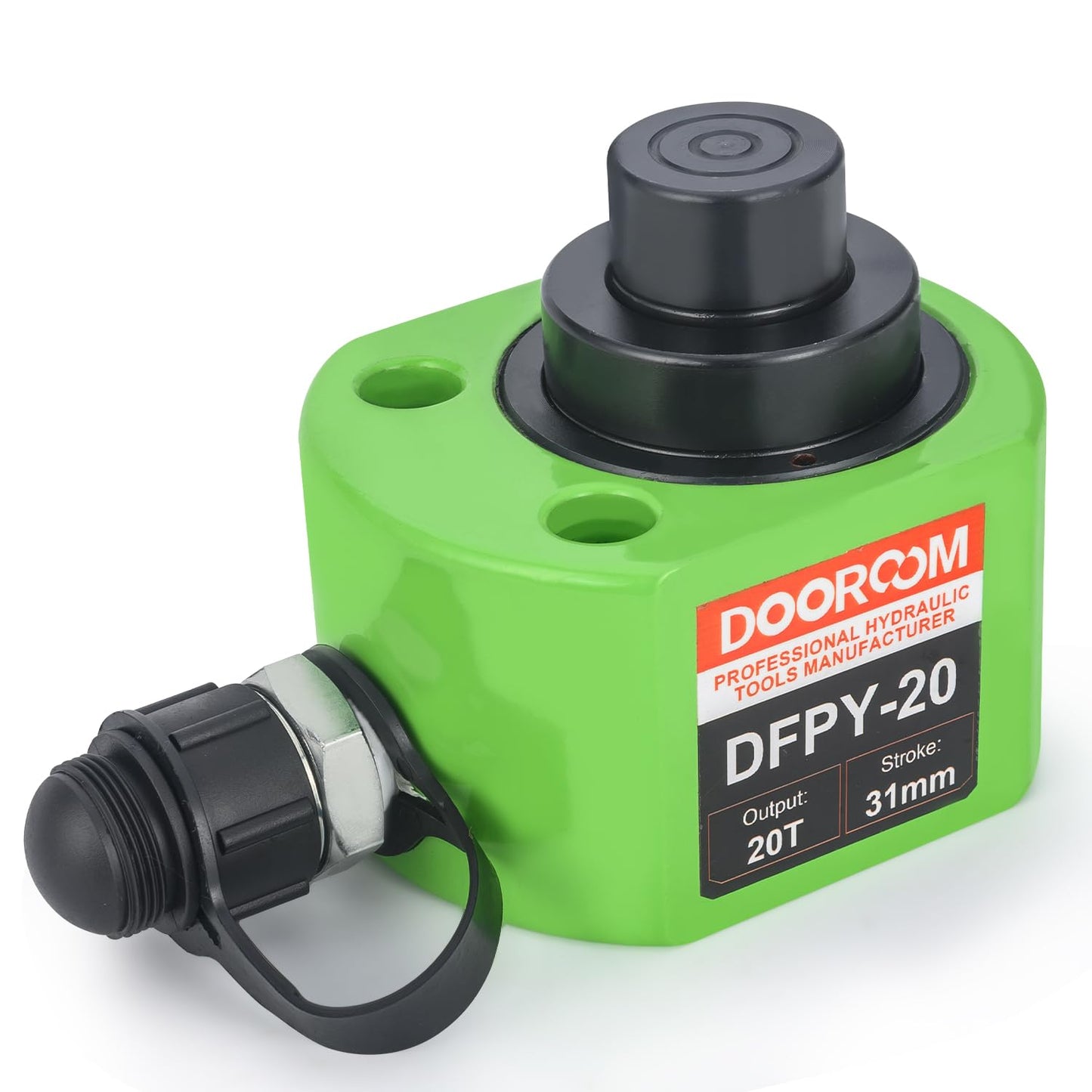 DOOROOM 20T 1.2"/30mm Stroke Portable Hydraulic Cylinder, Low Profile Hydraulic Jack Multi-Section Porta Power Ram Kits, Multi-Acting Lifting Cylinder with CP-180 Manual Hydraulic Pump