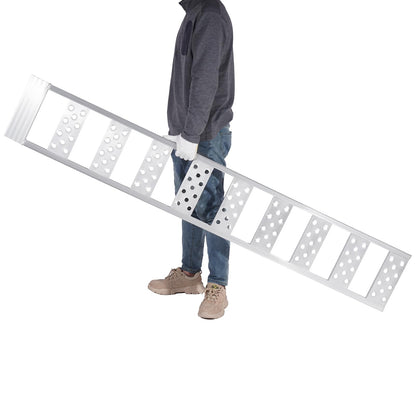 VEVOR Aluminum Ramps, 1250lbs, Straight Ramp with Treads and Load Straps, Portable Loading Ramp for Motorcycles, ATVs, Trucks, Lawn Mower, Dirt Bike, Garden Tractor, 78" L x 12" W, 2Pcs