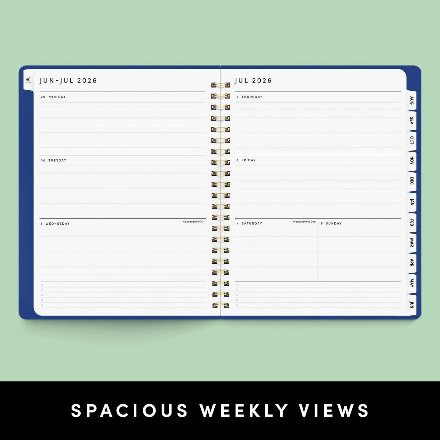 PAPERAGE Academic Planner, Weekly & Monthly Planner & Calendar, 12-Months, July 2026 - June 2027, (9.5" x 11"), School & Student Planning Agenda with Tabs, Bonus Pages & Inner Pocket, Black