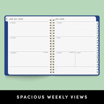 PAPERAGE Academic Planner, Weekly & Monthly Planner & Calendar, 12-Months, July 2026 - June 2027, (9.5" x 11"), School & Student Planning Agenda with Tabs, Bonus Pages & Inner Pocket, Raspberry