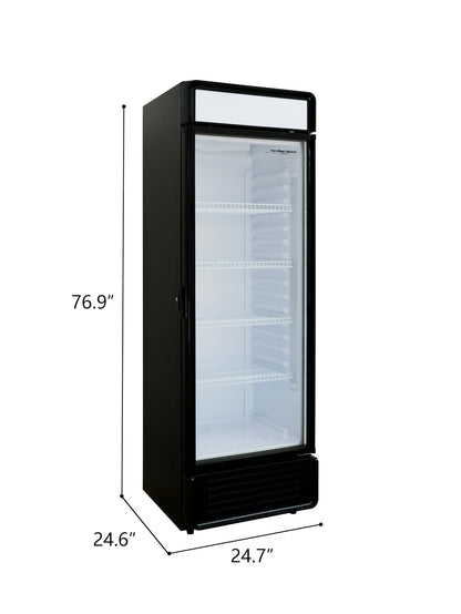 Hamilton Beach, 13.3 Cu. Ft. Commercial Glass Door Display Merchandiser Refrigerator Cooler, ETL, Black