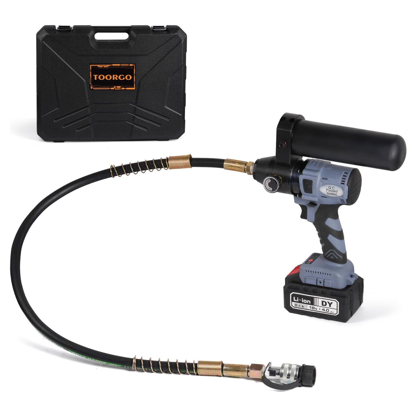 TOORGO Electric Hydraulic Pump, ZG3/8" Oil Outlet, 2.3 ft Pipe,10000 Psi Rechargeable Portable Hydraulic Pump for Hydraulic Jack or Hydraulic Tool