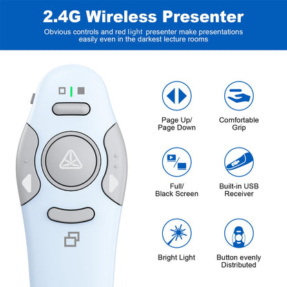 QUI Presenter Clicker Bundle | BK600 Slim-Shaped USB A Blue & Remote-Shaped USB A Blue