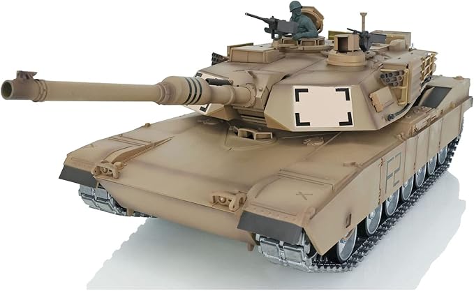 Heng Long US in Stock RC Tank 1/16 7.0 Customize Abrams 3918 Model 360° Rotating Turret Smoking Unit Battle Tank Military Transport Vehicles Infrared Combat Barrel Recoil BB Shooting
