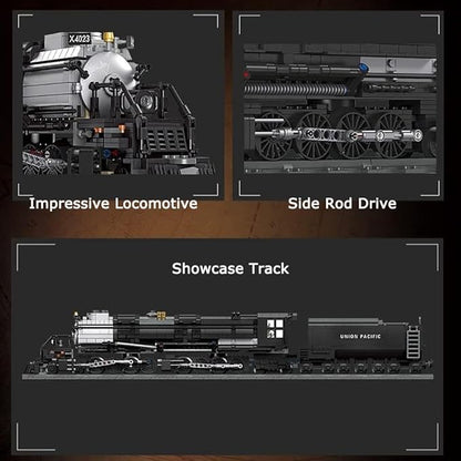 Big Boy Steam Train Model Kit BIGBOY Locomotive Train Building Blocks Set with Train Tracks Display Set for Teenagers and Adults (1608 Pieces)