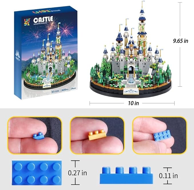3600PCS Micro Mini Building Blocks Castle SetsCreative Ideals Dream Palace Building Block Best Bricks Gift for 14+ Boys Girls or Adults