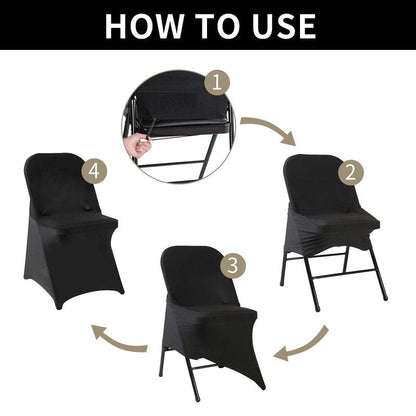 20 Pack Black Spandex Folding Chair Covers in Stretch Washable Fabric for Wedding, Party,Holidays,Celebration and Other Special Events