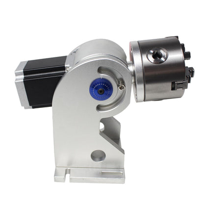 RATTMMOTOR D80 CNC 4th Axis Rotary Axis 129mm Center Height 3 Jaws Diameter 80mm Lathe Rotary Chuck with 57*57*76mm Stepper Motor for Fiber Laser Metal Carving Engraving Marking Machine